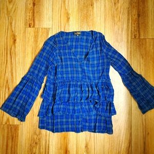 Suzanne Betro Tiered Ruffle Long Sleeve Top